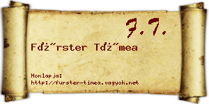Fürster Tímea névjegykártya